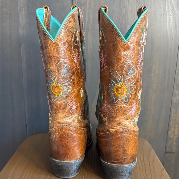 Smoky Mountain Boots Youth Girls Kids Embroidered Brown Cowboy Boots Floral, 4 - Picture 4 of 8